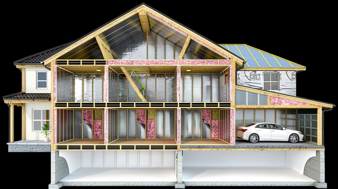 Residential Buildings showcasing foil insulation