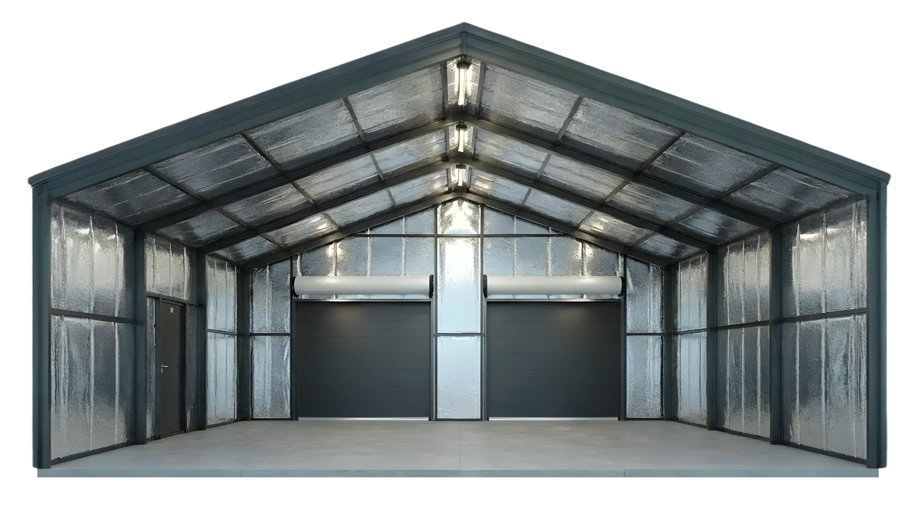 Metal Structures / Carport / Commercial Buildings showcased with standard foil insulation