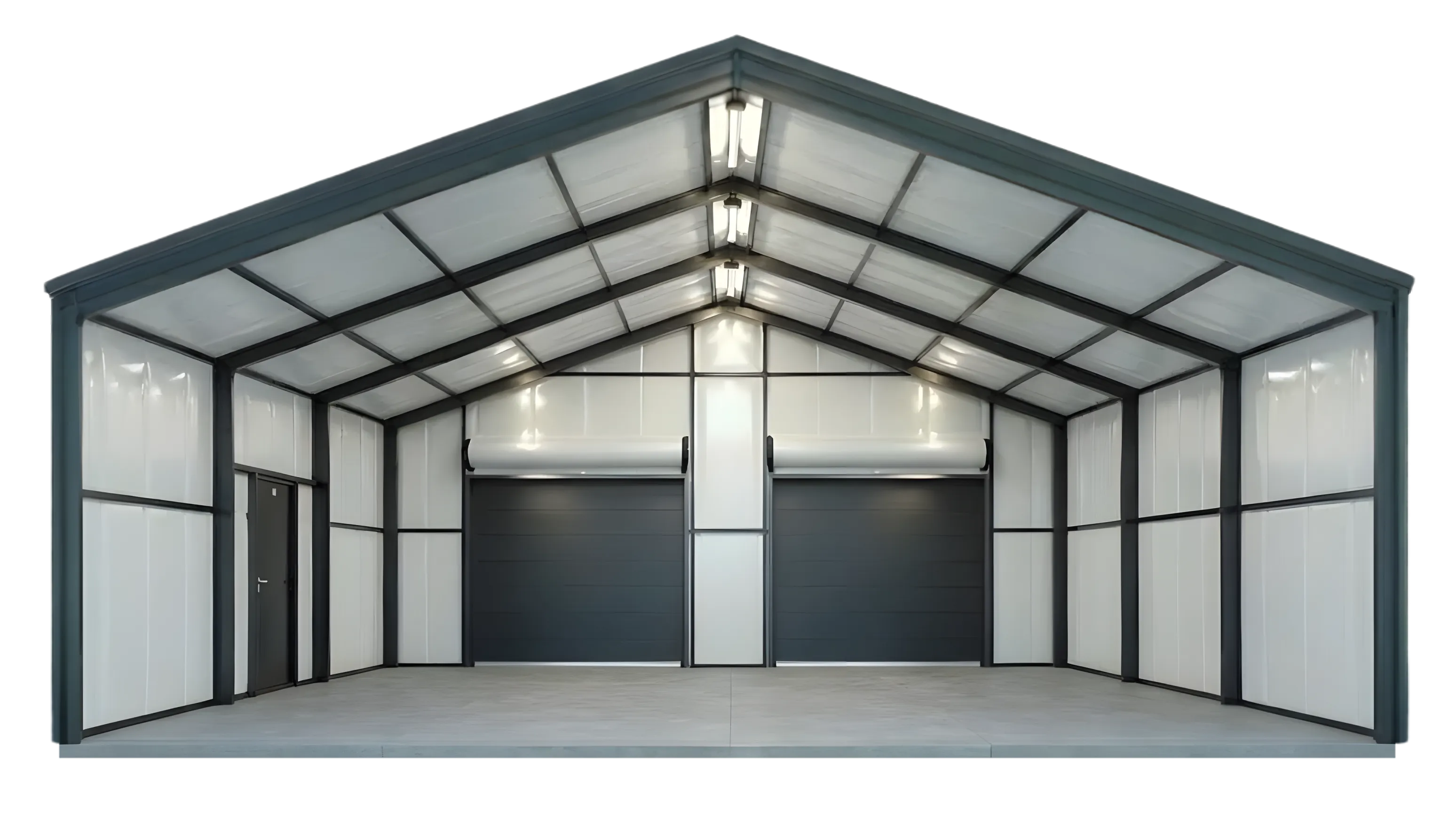Metal Structures / Carport / Commercial Buildings showcased with white foil insulation